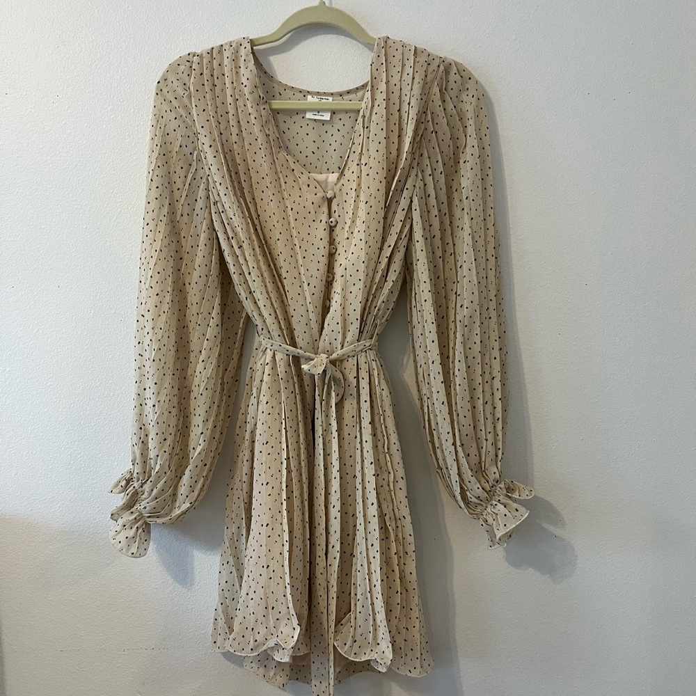 Tan and Black polka dot dress